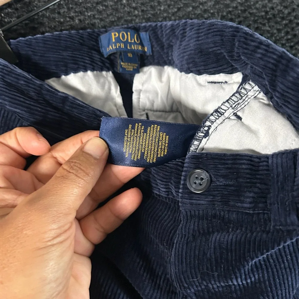 Polo‎ Ralph Lauren Kids Navy Corduroy Pants Size 10 Embroidered Pony